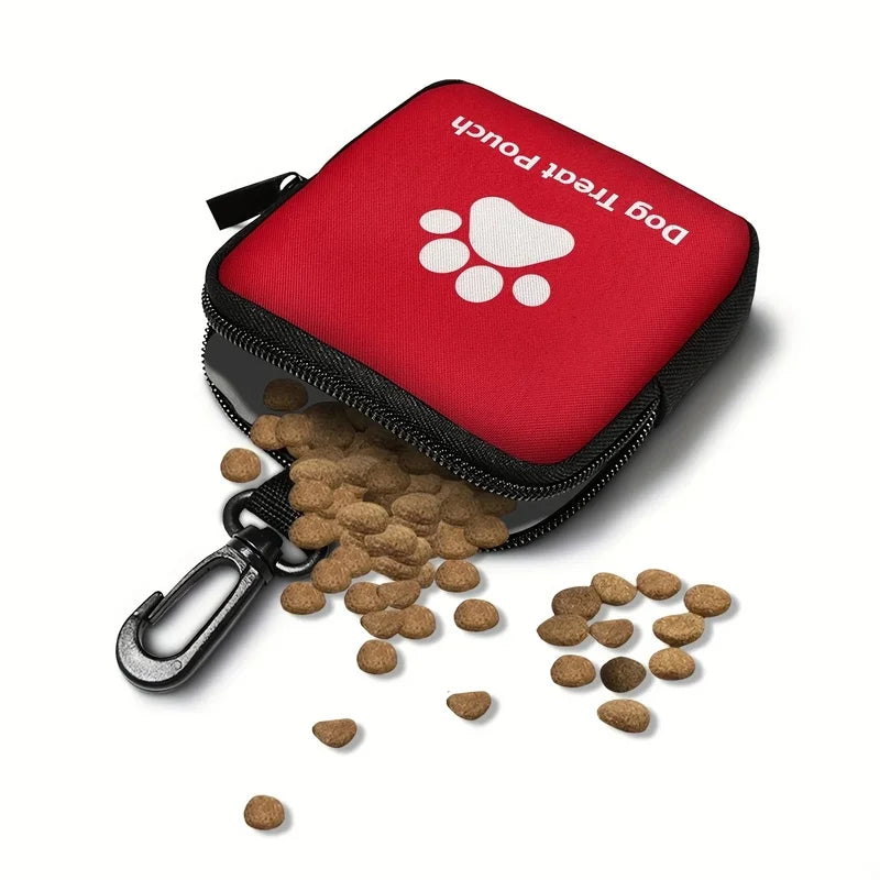 Spill-proof dog treat training pouch