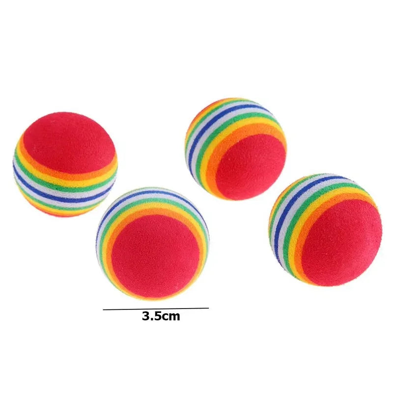 Rainbow cat play balls