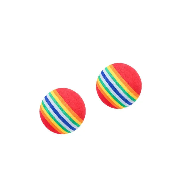 Rainbow cat play balls