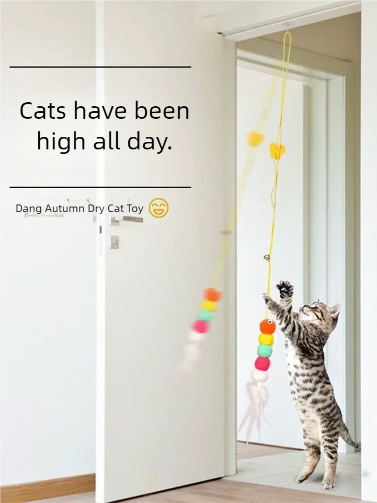 Hanging dragonfly feather cat teaser