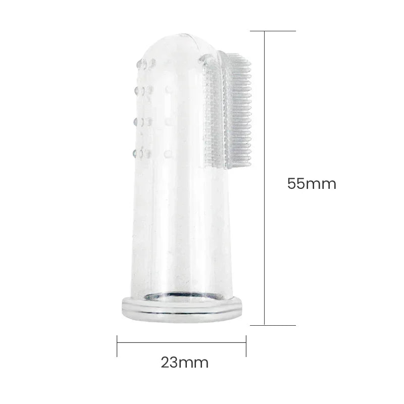 Silicone finger toothbrush for dogs and cats