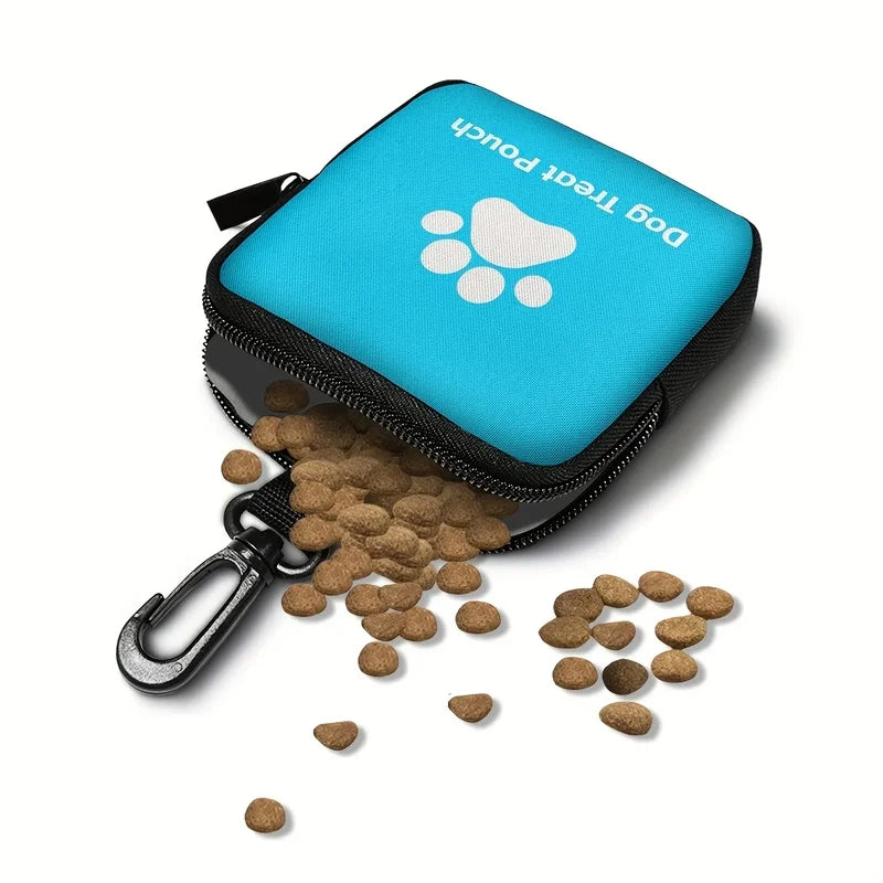 Spill-proof dog treat training pouch