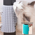 Cat rubbing against a corner self-grooming brush