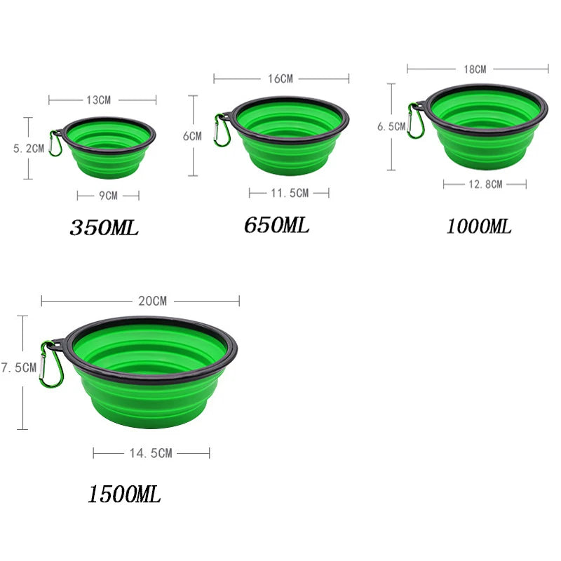 Collapsible silicone travel bowl sizes