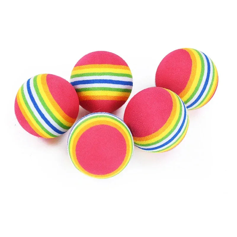 Rainbow cat play balls