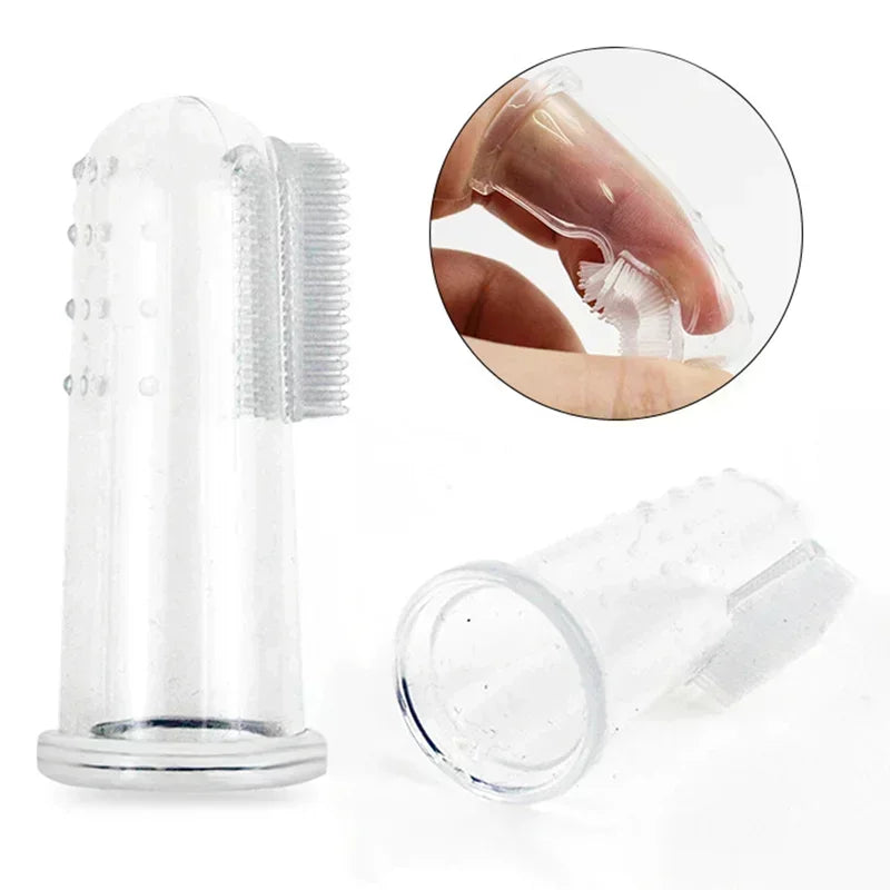 Silicone finger toothbrush for dogs and cats