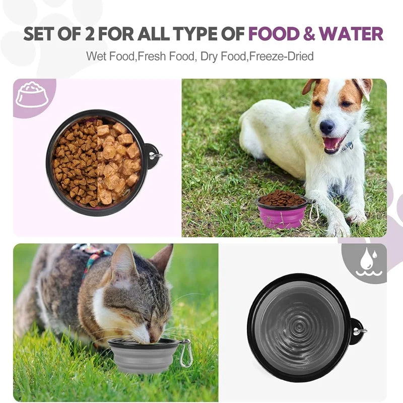 Collapsible silicone travel bowl