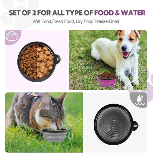 Collapsible silicone travel bowl