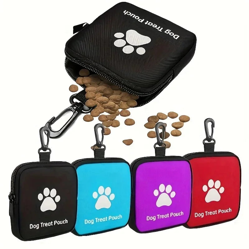 Spill-proof dog treat training pouch