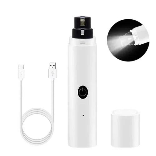 Electric Pet Nail Grinder — Quiet with LED Light & Safety Guard