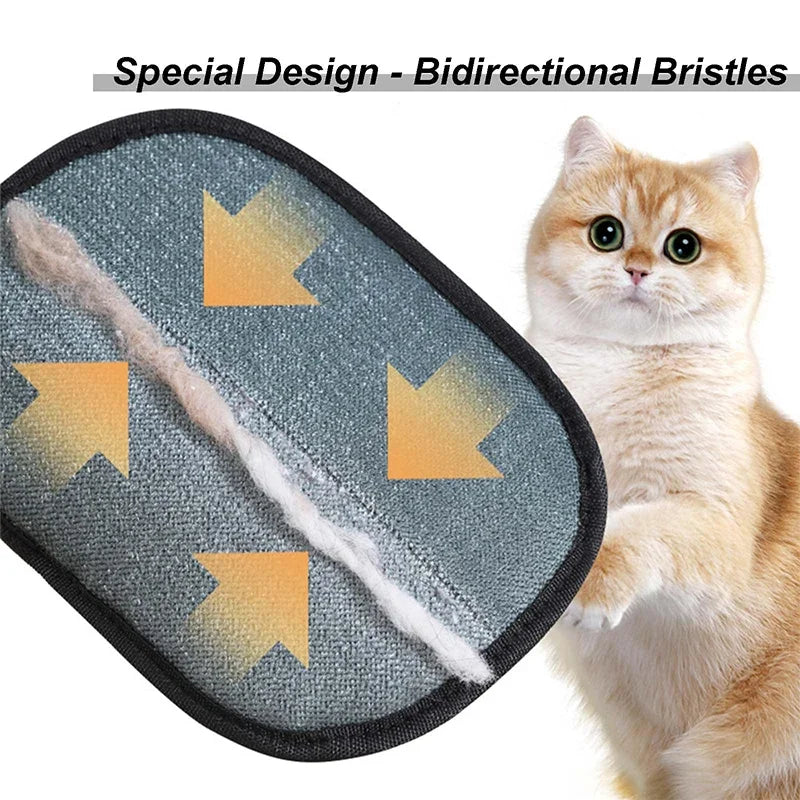Pet hair removal glove bristles