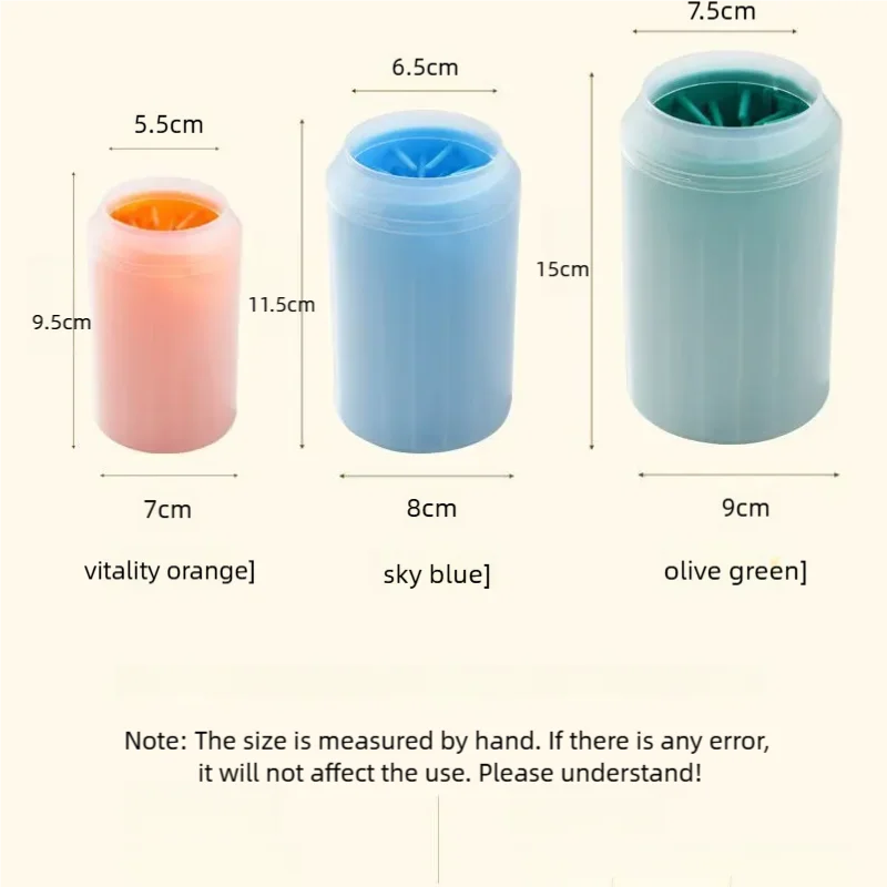 Dog paw cleaner cup sizes