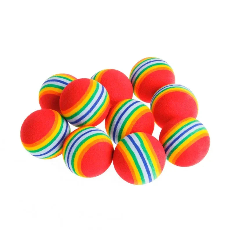 Rainbow cat play balls
