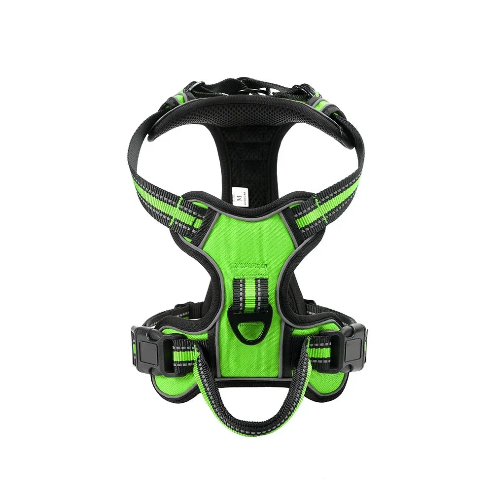 No-pull reflective dog harness