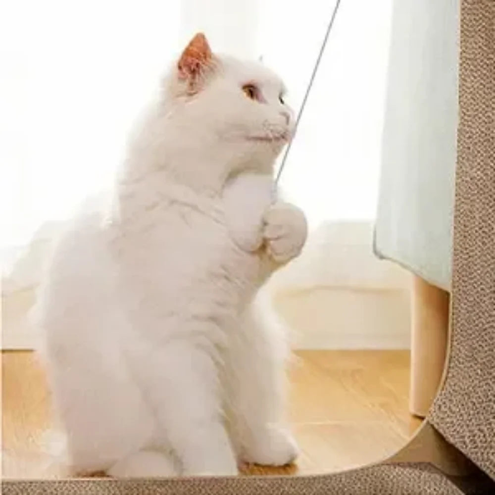 L-shaped cardboard cat scratcher