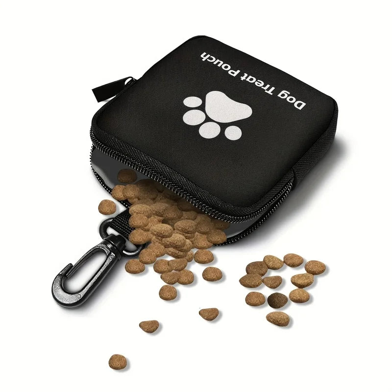 Spill-proof dog treat training pouch