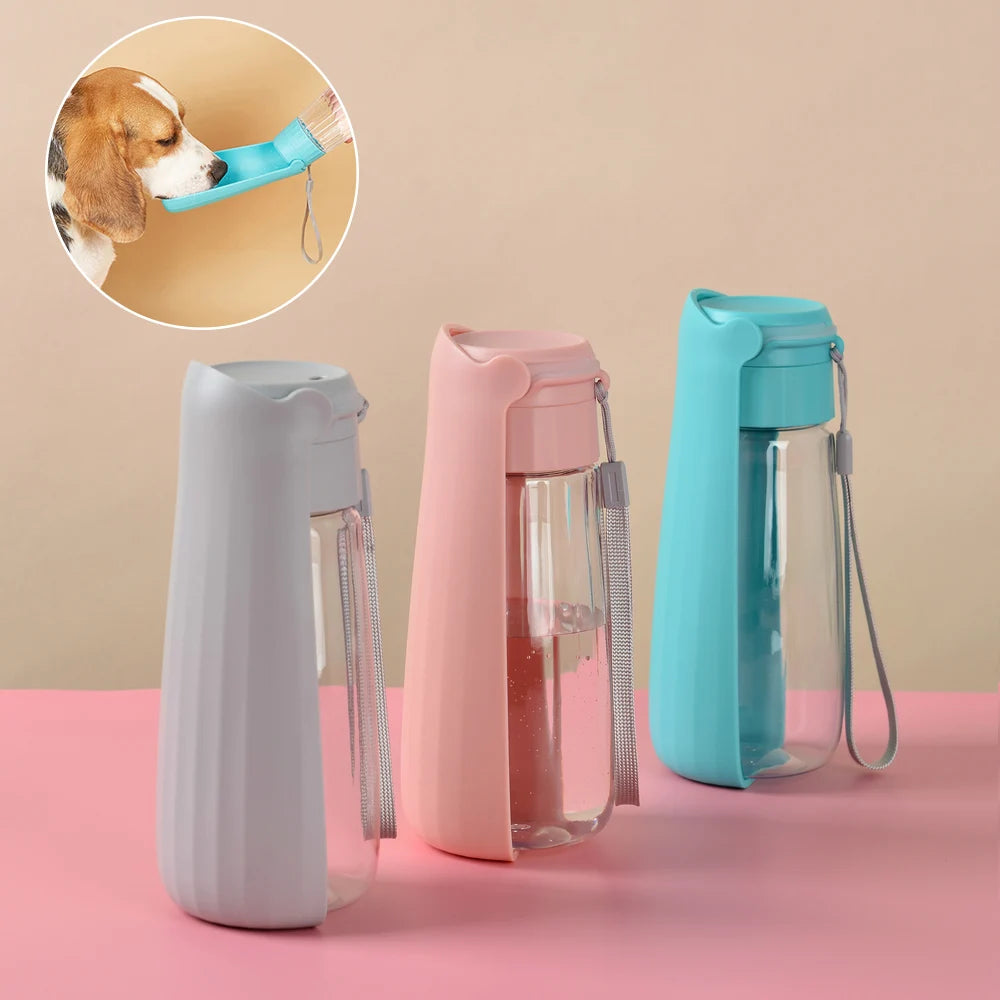 Foldable dog water bottle in several colors