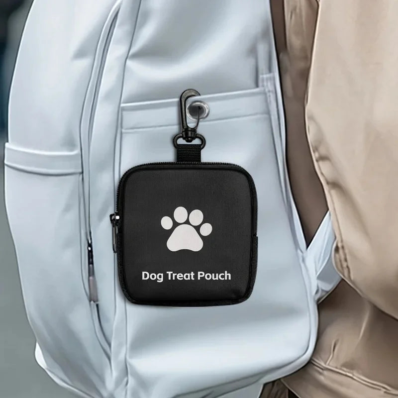 Spill-proof dog treat training pouch