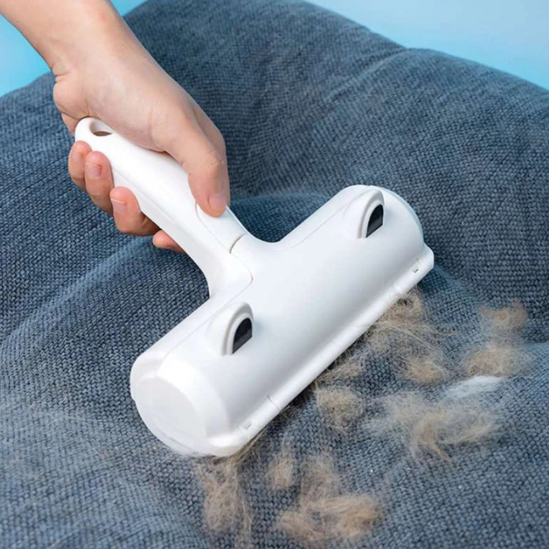 Roller lifting pet hair off a blanket